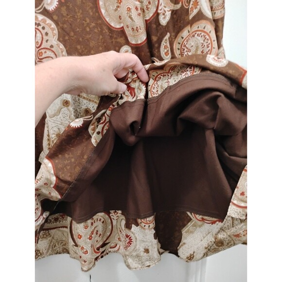 First Issue Liz Claiborne Skirt Paisley Brown Size 16  A-Line Zipper Lined Y2K - Picture 3 of 9